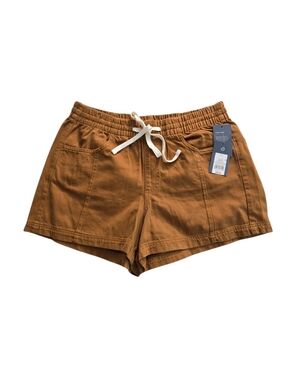 NWT Universal Thread High Rise Drawstring Denim Shorts Rust Brown Women’s Large